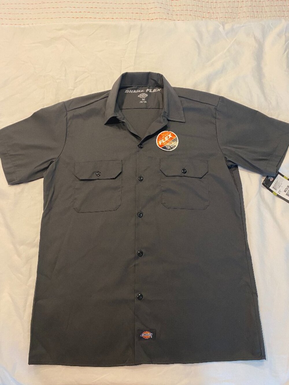 NWT Dickies FLEX Short Sleeve Work Shirt Gray Charcoal Size Medium